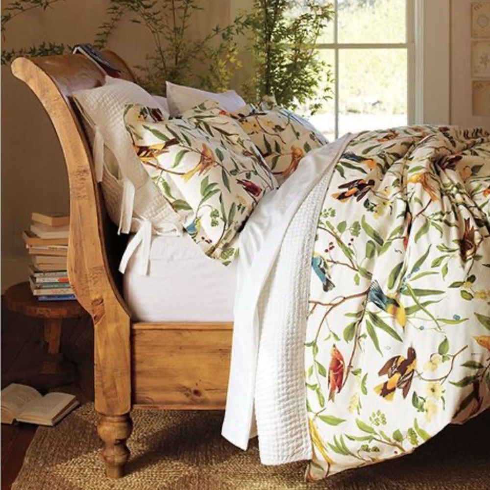 Floral Bird Print Full Queen Duvet